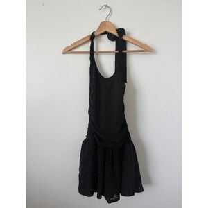 Chocolate Women's Halter Lace Dress with Built-In Shorts – Black – Size Medium